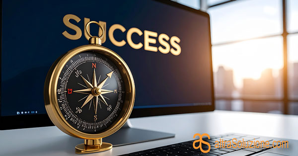 Bussola per indicare la strada del successo