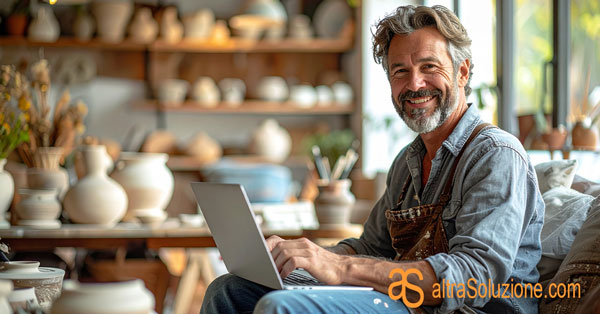 Artigiano amatoriale con computer
