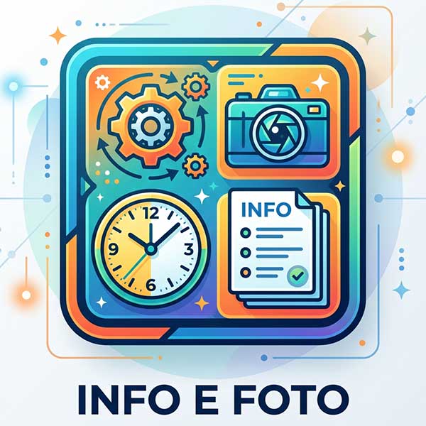 Simbolo infografico di gestione pannello dati e foto