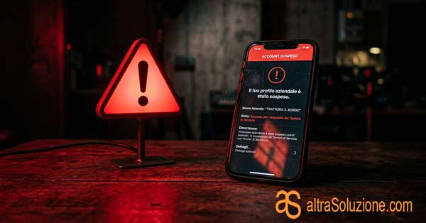 Simbolo di avviso per errori di configurazione sulla scheda aziendale