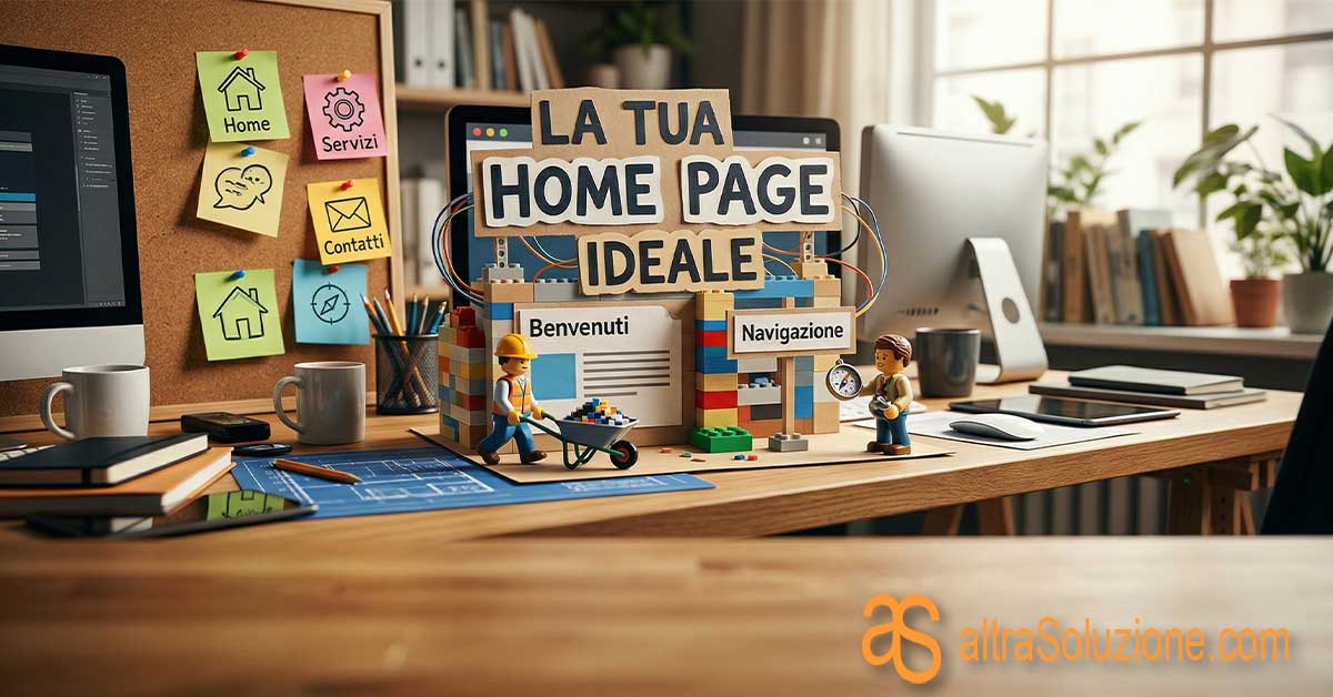 Operai che costruiscono una home page ideale