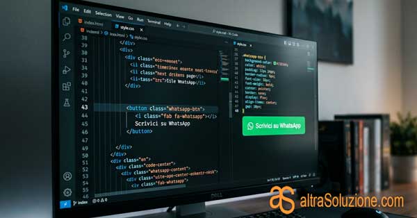 Codice HTML e CSS per il tasto WhatsApp sul sito internet