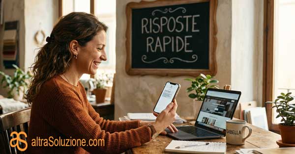 Imprenditore che risponde ai clienti via smartphone