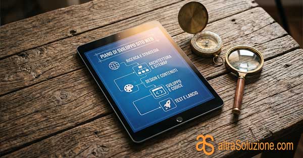 Mappa e blueprint di un progetto sito internet scalabile.