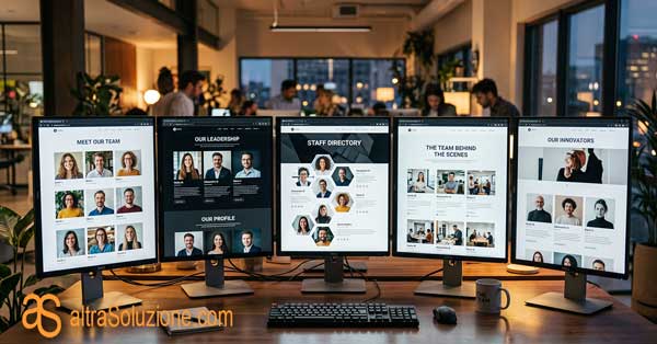 Esempi di design di pagine web dedicate allo staff aziendale