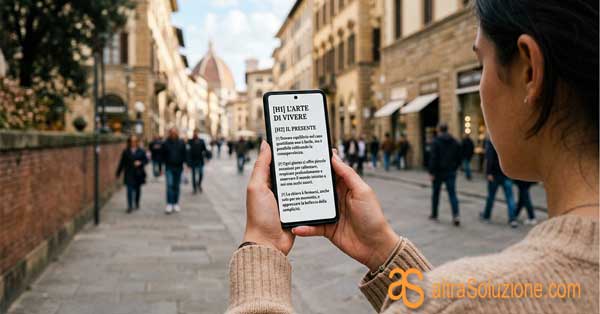 Smartphone che mostra un articolo leggibile e ottimizzato