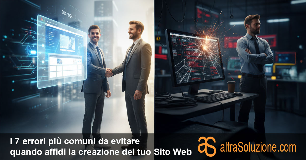 Cliente soddisfatto con sito funzionante e Cliente con sito distrutto