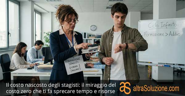 Manager esausta che forma un tirocinante distratto in ufficio