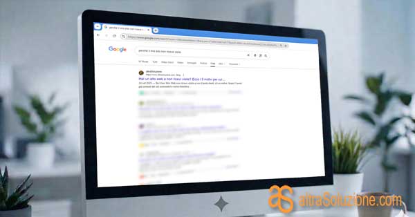 Schermo PC con risultati di ricerca Google aggiornati