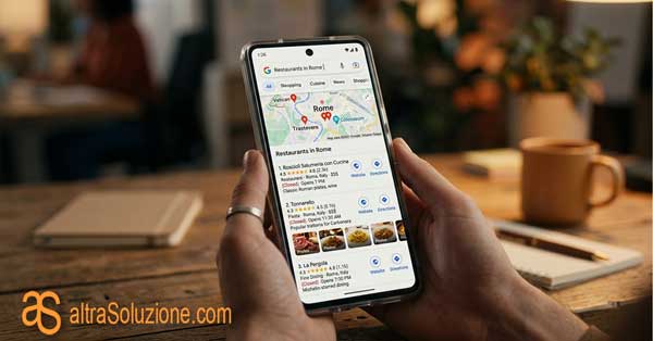 Risultati della prima pagina di Google per una ricerca locale a Roma