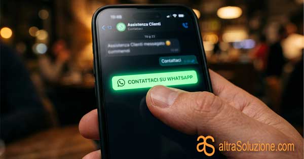 Pulsante di contatto rapido per WhatsApp su un sito mobile