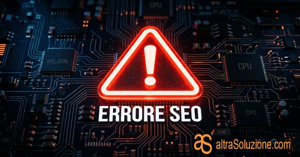 Icona di avviso per errori di ottimizzazione SEO
