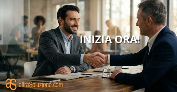 Stretta di mano professionale tra consulente e cliente