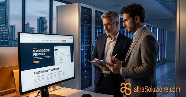 Lavoro di manutenzione e aggiornamento per garantire la sicurezza e le prestazioni di un sito web