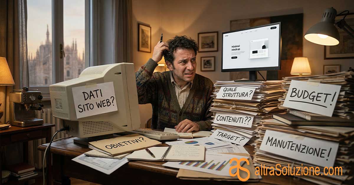 Imprenditore sopraffatto da pratiche confuse per dati sito web