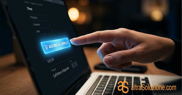 Click su pulsante aggiungi al carrello ecommerce