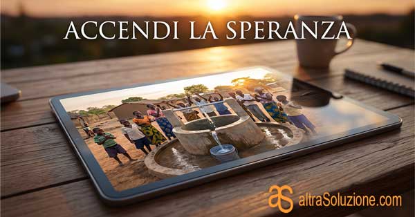 Tablet che mostra un progetto umanitario completato