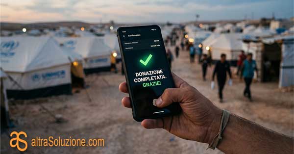 Conferma di donazione sicura su smartphone