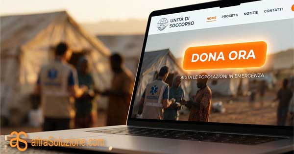 Tasto di donazione in evidenza su sito web